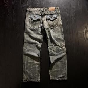 Yaso Distressed Jeans Embroidered Blue